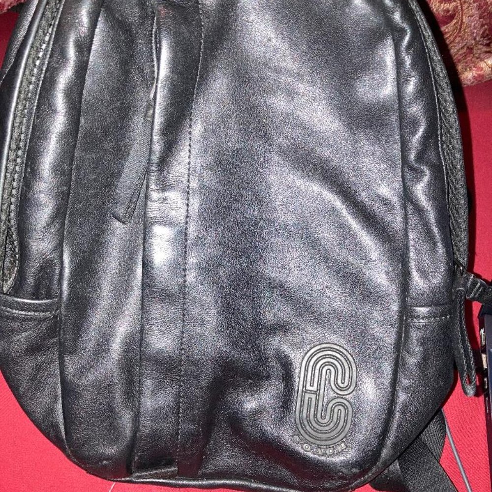 men all leather coach backpack - Picture 2 of 4